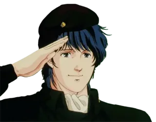 🦾 Anime, Militar, Saudação, Uniforme, Personagem telegram sticker