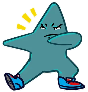 😡 star, cartoon, angry, character, pose telegram sticker