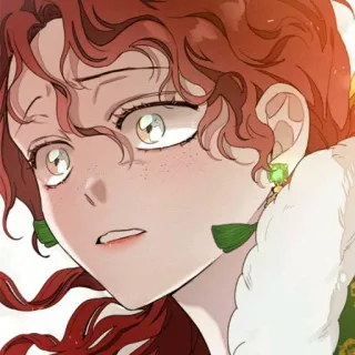 ♠️ donna, ritratto, cartone animato, anime, arte, personaggio, rossa telegram sticker