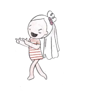 👰 chica, dibujos animados, dibujo, personaje, ilustración telegram sticker