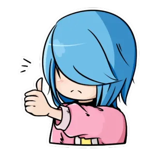 👍 Anime, Daumen hoch, Süß, Chibi, Cartoon, Sticker telegram sticker