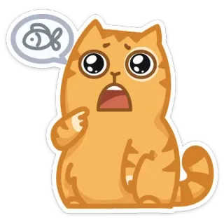 😳 gato, peixe, adesivo, desenho animado, animal telegram sticker