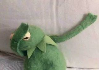 😌 Kermit Kermit the Frog, Muppet, puppet, green, sad, meme telegram sticker