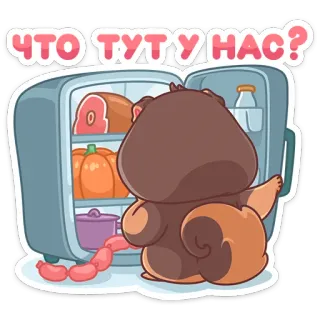 🍗 ЧТО ТУТ У НАС? chuột hamster, thức ăn, tủ lạnh, tiếng Nga, tò mò, đang nhìn, tìm kiếm telegram sticker