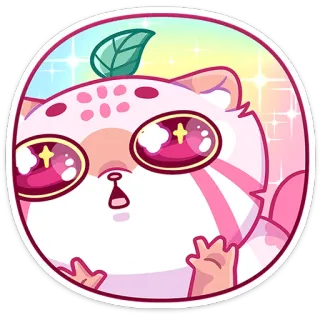 😦 kot, słodki, kawaii, zwierzę, naklejka, różowy, kreskówka whatsapp sticker
