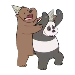 🐼 We Bare Bears Desenho animado, Ursos, Festa, Celebração, Amizade, We Bare Bears telegram sticker