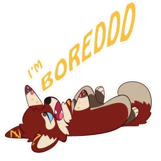 😤 I'm BORED!!! aburrido, perro, dibujos animados, pegatina, cansado, perezoso telegram sticker