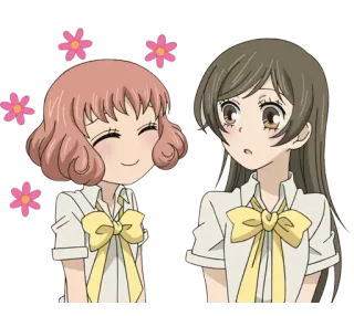 ☺️ Anime, Fiori, Carino, Ragazze, Uniforme scolastica telegram sticker
