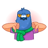 👎 pigeon, thumbs down, dislike, bird, cartoon telegram sticker
