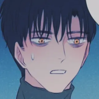 ✖ Anime, Manga, Triste, Personaje, Expresión, Preocupado telegram sticker