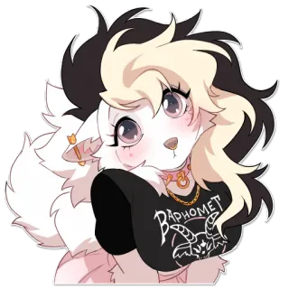 🥺 BAPHOMET furry, anime, baphomet, occult, goth, cute, anthro, satanic, digital art whatsapp sticker