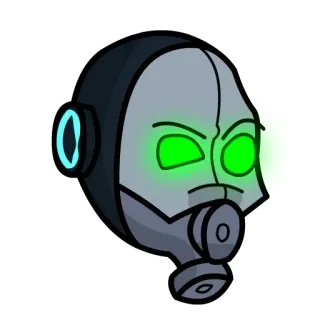 💬 helmet, gas mask, futuristic, cartoon, mask telegram sticker
