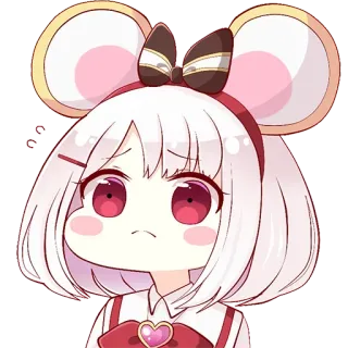 🙁 anime, mouse, cute, cartoon telegram sticker