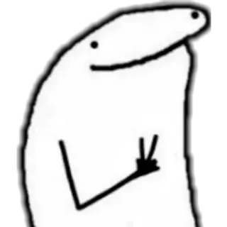 ✌ sticker, cartoon, character, doodle, white, black, minimalist telegram sticker