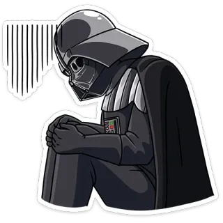 🤯 Darth Vader Star Wars スターウォーズ, ダースベイダー, 悲しい, キャラクター, SF telegram sticker