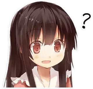 ❓ Cô gái anime, Dấu chấm hỏi, Phim hoạt hình, Hình dán, Dễ thương, Manga telegram sticker