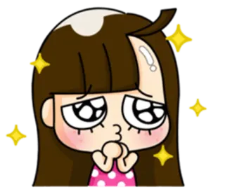 😟 cartoon, girl, sparkle, cute, anime whatsapp sticker