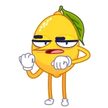 🖕 lemon, cartoon, fruit, character, funny, comic, food, expression telegram sticker