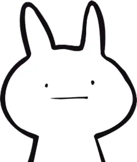 😐 coniglio, coniglietto, animale, bianco, cartone animato, contorno telegram sticker