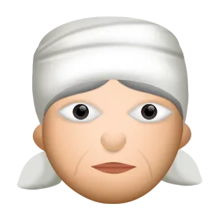 👵 emoji, mulher, pessoa, cobertura de cabeça telegram sticker