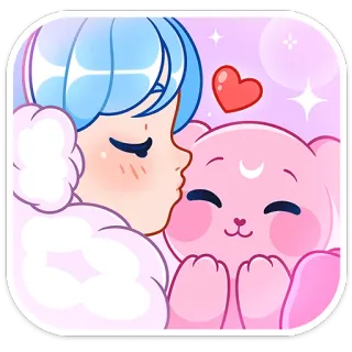 😘 Kreskówka, Słodkie, Anime, Kawaii, Serce, Miłość, Przytulanie telegram sticker