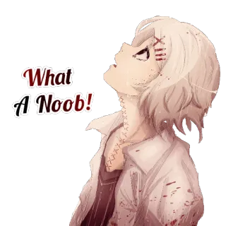 🙄 What A Noob! Аниме, Нуб, Персонаж, Белые волосы telegram sticker