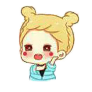 😅 милый, мультфильм, кавай, чиби, девушка, блондинка telegram sticker