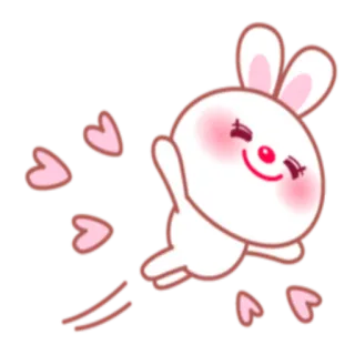 ☺️ bunny, rabbit, cute, animal, pink, sakura, flower, kawaii whatsapp sticker