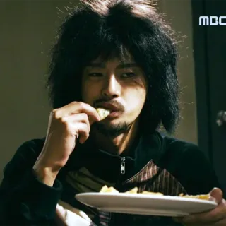 🌯 man, eating, food, plate, korean drama whatsapp sticker