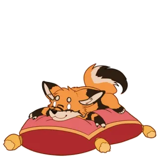 🦊 rubah, bantal, imut, binatang, mengantuk telegram sticker