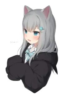 🐱 Anime, Tai mèo, Cô gái, Dễ thương, Manga telegram sticker