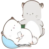 😌 @FarsiSticker schattig, hamster, slaperig, sticker, dier whatsapp sticker