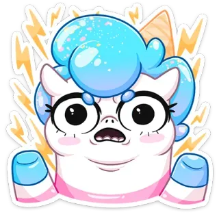 ⚡️ 유니콘, 만화, 스티커, 귀여운, 웃긴, 일러스트 telegram sticker