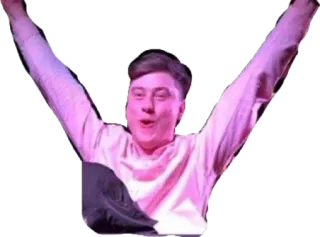 🙌 homem, celebração, alegria, animado, rosa, triunfo, sucesso telegram sticker