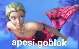 😠 apesi goblok syrenka, animacja, kreskówka whatsapp sticker