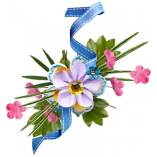 🌸 цветок, цветы, декор, листья, лента, скрапбукинг telegram sticker