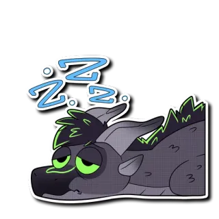💤 ZZZ tidur, naga, kartun, binatang, reptil, Zzz telegram sticker