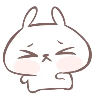 😣 coelho, adesivo, desenho animado, fofo, animal telegram sticker