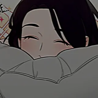 🥰 mulher, sono, travesseiro, cansada, fofa, desenho animado telegram sticker