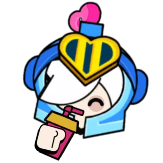 🧃 Colette Brawl Stars 科莱特, 荒野乱斗, 卡通, 电子游戏, 游戏, 屁股 telegram sticker