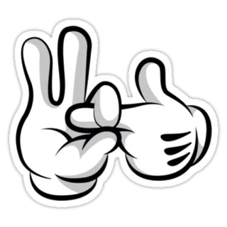 👌 mano, guantes, gesto, dibujos animados whatsapp sticker