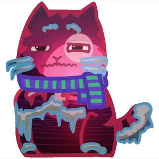 🥶 gatto, sciarpa, inverno, carino, animale telegram sticker