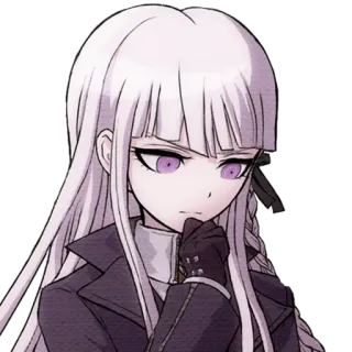 🤔 Kyoko Kirigiri Danganronpa Anime, Thám tử, Nghiêm túc, Mắt tím, Tóc trắng telegram sticker