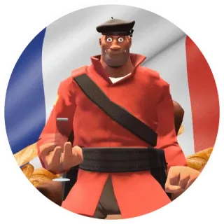 🇫🇷 Soldier Team Fortress 2 Soldado, Team Fortress 2, França, Baguete, Boina, Dedo do meio telegram sticker
