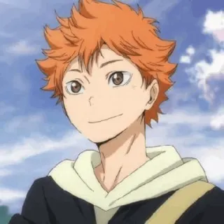 😳 Hinata Shoyo Haikyuu!! аниме, парень, волейбол, хината шоё, улыбается, рыжие волосы telegram sticker