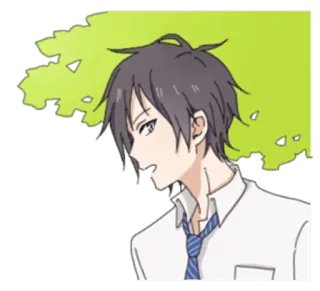 😀 anime, hoạt hình, người đàn ông, cà vạt, trường học, đồng phục, nhân vật telegram sticker