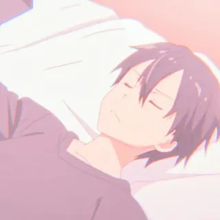 🗡 Kirito Sword Art Online Anime, Tidur, Kirito, Sword Art Online, Pria, Relaksasi telegram sticker