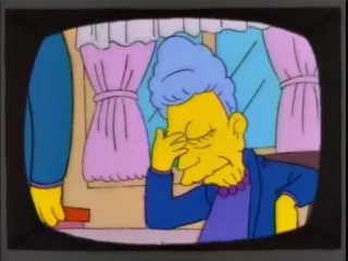 😐 Selma Bouvier The Simpsons セルマ, シンプソンズ, アニメ, 悲しい, ブービエ telegram sticker