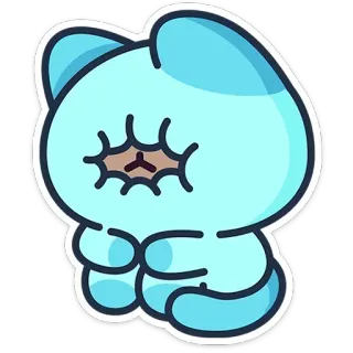 🐱 sticker, süß, kawaii, blau, cartoon, tier telegram sticker