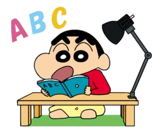 👓 Shin-chan ABC anime, cartoon, alphabet, learning, education telegram sticker